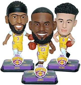 LeBron James, Anthony Davis i Danny Green Los Angeles Lakers 3-Pack Mini Big Head Set Bobblehead NBA