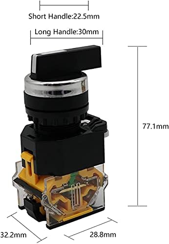 DASEB 22 mm Selector tipki rotacijski prekidač prekidača momentalno 2no 1no1nc 2 3 Položaj DPST 10A 400V prekidač napajanja Uključeno/OFF