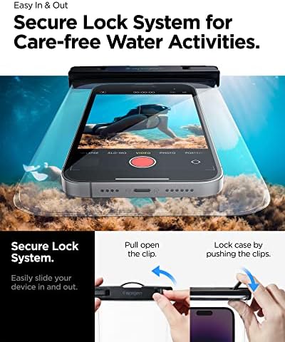 Univerzalne zaštitne navlake Spigen AquaShield od PVC-a s IPX8 A601 kompatibilne s iPhone, Galaxy, Xiaomi, Google - Kristalno čist