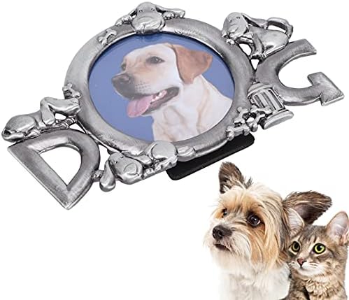 Metalni okvir za sliku 8,5x12cm Silver crtani mačji stil psa Stil Photo Piction DISCILER s nosačima, antikni okvir za stolnu površinu