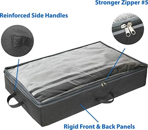 Jednostavno kućni proizvodi 2 pakiranje ispod kante za odlaganje kreveta, crno