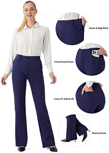 Ženske rastezljive odjeće za odijevanje hlače uredski posao casual hlače s džepovima 30 /32 inseam