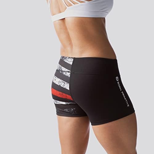 Rođeni primitivni dvostruki uzimanje plijena - atletske kratke hlače za žene –Spandex teretana, joga, trčanje, odbojka ili kratke hlače