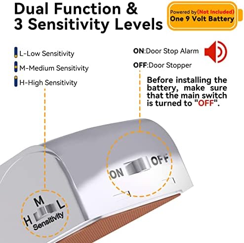 Alarm za zaustavljanje otvaranja vrata 120dB sirene Tip podnog pričvršćivanja gumeni sigurnosni klin za vrata za dom putovanja pakiranje