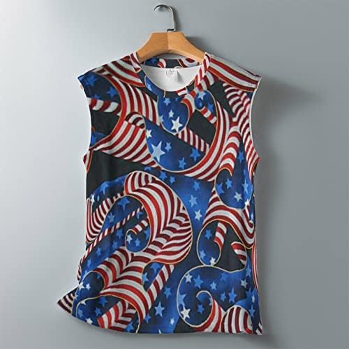 USA Tank Top Women American Flag Star Patchwork Tops bez rukava labave ležerne majice okrugli vrat 4. srpnja bluze