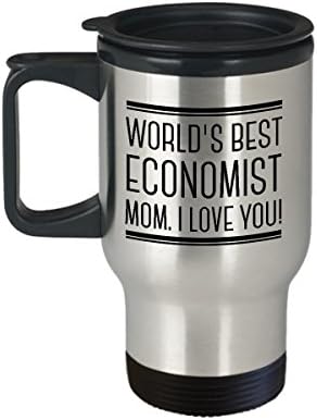 Smiješna ekonomista mama majčin dan 14oz izolirana putnička šalica - najbolja svjetska mama - jedinstveni inspirativni sarkazam poklon