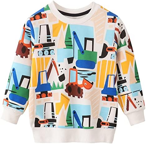 Malici dječaka Twishirts Kids Pamuk dugih rukava pulover pulover crtani tisak majice 2-7t