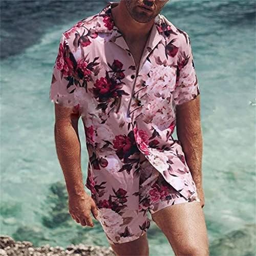 CFSNCM muška odjeća cvjetni print praznična košulja za plažu kratke rukave set od 2