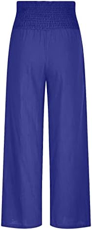 LCEPCY ženske široke noge duge dnevne hlače visoki džepovi struka lagane težine labave labave ležerne hlače udobne hlače