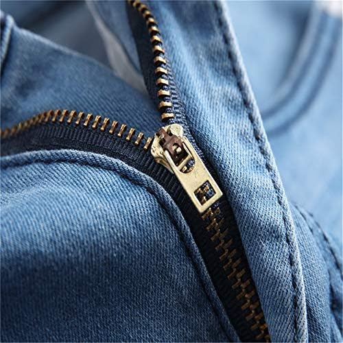Muški muške traperice u Andongnywellu uništene su ravne fit biciklističke traper hlače s džepom gumba s patentnim zatvaračem