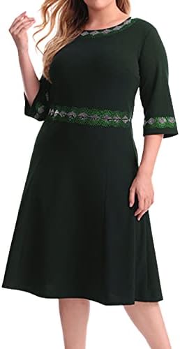 Žene 2023 Lady čipka Cape haljina plus modni ispis Oneck Oneck Olovke za olovke s poluvremenom engleski