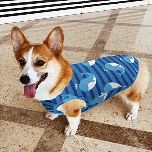Kitovi s plavim prugastim psećim prslukom pulover za kućne ljubimce odjeća za pse za jaknu za male srednje pse i mačke m