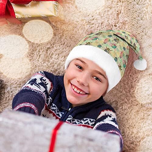 Žuti Božićni šešir s bubama mekani plišani šešir Djeda Mraza smiješni šešir za božićnu novogodišnju blagdansku zabavu
