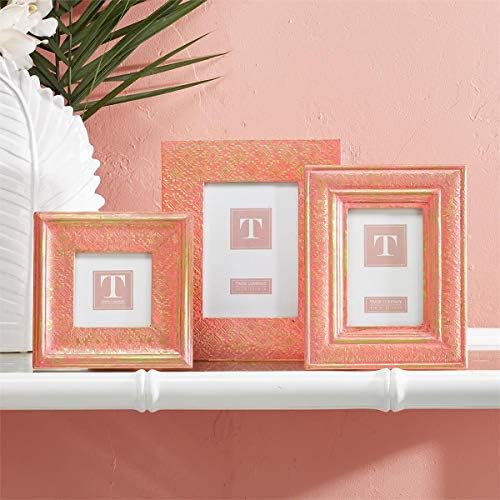 Twos Company Pink Panache Set od 3 prešane okvira za fotografije s pločicama: 4 x 4, 4 x 6 i 5 x 7