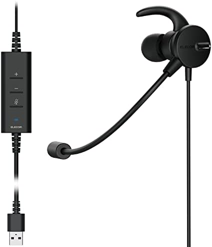 エレコム Elecom HS-EP100UNCBK slušalice, USB priključak, dvostruki mikrofon, smanjenje buke, muta, funkcija volumena, slušalice, jedno