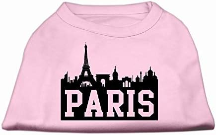 Mirage Pet Products 12-inčni Paris Skyline Screen Print majica za kućne ljubimce, srednje, svijetlo ružičaste