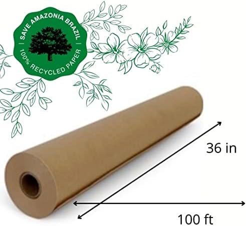 Kraft za zaštitu od podne maskiranje papira Roll 36in x 100ft | reciklirana vlakna | Koristite papir za zaštitu poda: podovi,