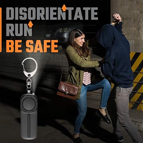 Sigurnosna sirena osobni privjesak za ključeve-alarm za zaštitu žena - 2 paketa za samoobranu sigurno zvučno upozorenje s baterijskom