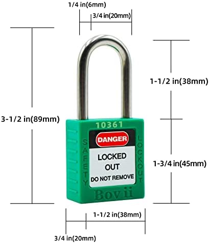 Boviisky 10 zelena, podložna ključevima, 2 ključeva po zaključavanju, zaključane zaključavanja u skladu s OSHA