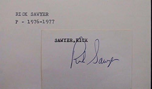 Indeksna kartica s autogramom Ricka Sauera Padresa Jenkise veličine 3 do 5 potpisa od 17 do 17 do