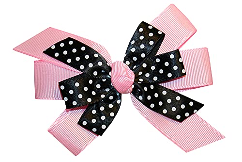 WD2U Girls Black Iscted Grosgrain Boutique Bow Bow French Clip Barrette USA