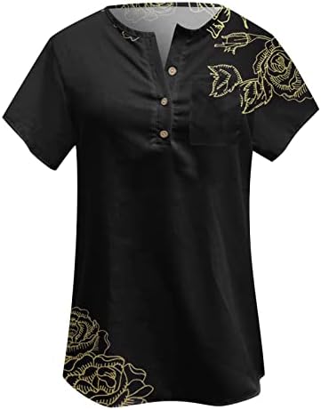 Svilena bluza ženske Ležerne majice za žene kratkih rukava ljetna moda ležerna modna majica s printom lanene majice za žene