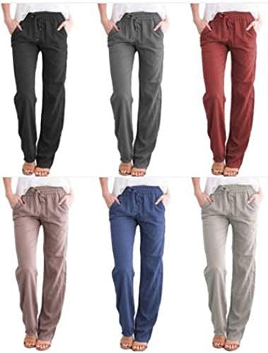 Pamučne hlače za žene, ženske hlače za slobodno vrijeme, ženske široke mekane lagane hlače
