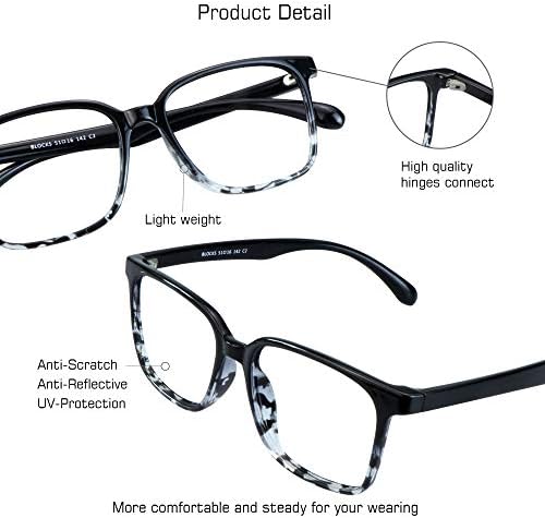 Naočale za blokiranje plavog svjetla za žene / muškarce protiv naprezanja očiju računalne naočale za čitanje elegantnog četvrtastog