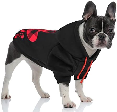 Queenmore Dog Halloween Hoodie kostim za male srednje pse, runo karirani za vezenje zimske pseće hoodie za Božić, Valentinovo, festivalska