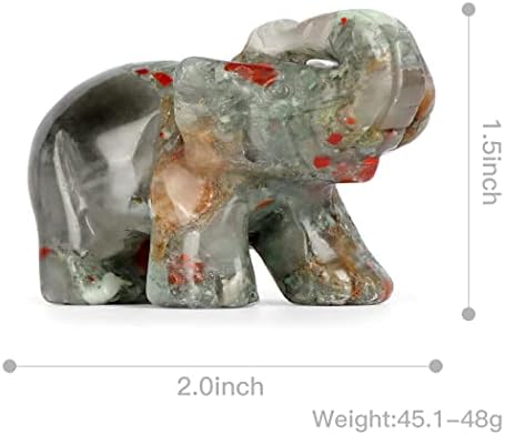 SMQ 2.0 Afrika Krvav kristalni status slona, ​​ručno isklesani zacjeljivanje kristalnog dragulja slona životinjskih figurica zanata