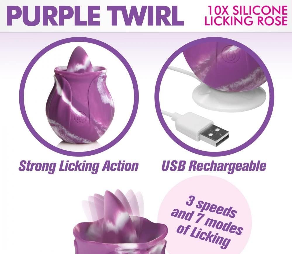 Sam's Secret Euphoria 10x Purple Twirl Silikonski lizanje ruža