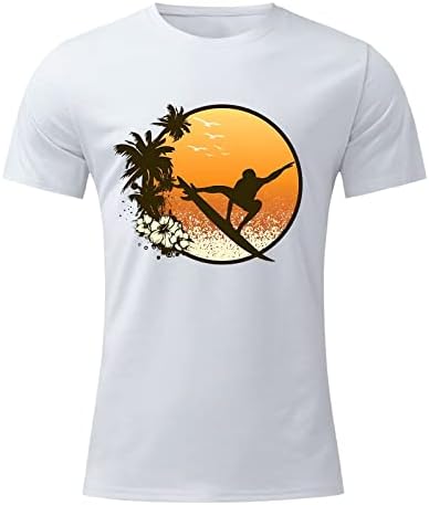 Ljetne majice za plivanje za muškarce Muška proljetno-ljetna majica s printom na plaži s prevelikim okruglim vratom za muškarce velike
