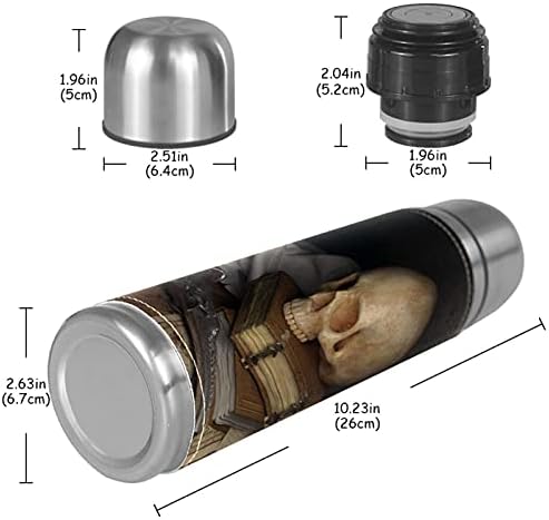 Lilibeely od 17 oz vakuuma izolirana boca od nehrđajućeg čelika Sportska kava za kavu Putnika tikvica Originalna koža omotana BPA besplatno,