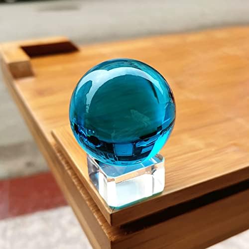 ECYC 100 mm plava kristalna kugla, kvarc staklo akvamarinski kuglični stakleni stakleni kugla s kristalnim postoljem