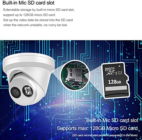 Ultra 4K 8MP POE kamera, Plug & Play s Hikvision, 8MP sigurnosna IP kupola kamera s ugrađenim MIC-om, 98ft Exir Night Vision, MicroSD