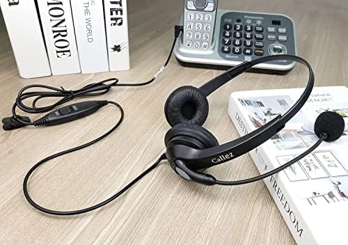 CALLEZ 2,5 mm telefonske slušalice s slušalicama za uklanjanje buke mikrofona kompatibilne s Panasonic DECT 6.0 bežični fiksni telefoni