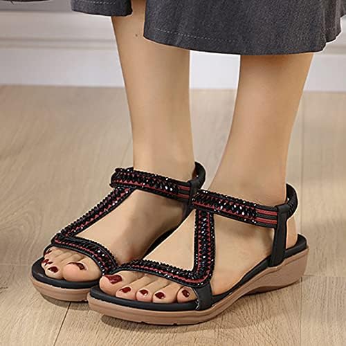 A/ ženske ravne sandale; modne sandale na klin s remenom i kopčom; ljetne japanke; ženske cipele