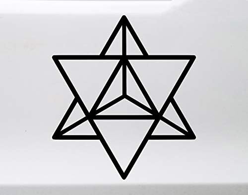 Minglewood Trading White - Merkaba vinil naljepnica - Zvjezdana tetraedron Sveta geometrija - naljepnica za rez - 4,25W x 5h inča