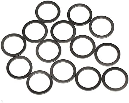 32pcs 14,1 mm OD 11,1 mm unutarnja dijamaska ​​brtva crna grafitna grafitna najlonska plastična perilica prstena krug Ultra-tanki ravni