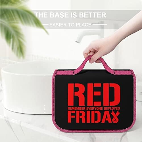 R.e.d Sjetite se svih raspoređenih toaletna toaletna torba s crvenim petak Viseća torba za putničku šminku vodootporna kozmetička torba