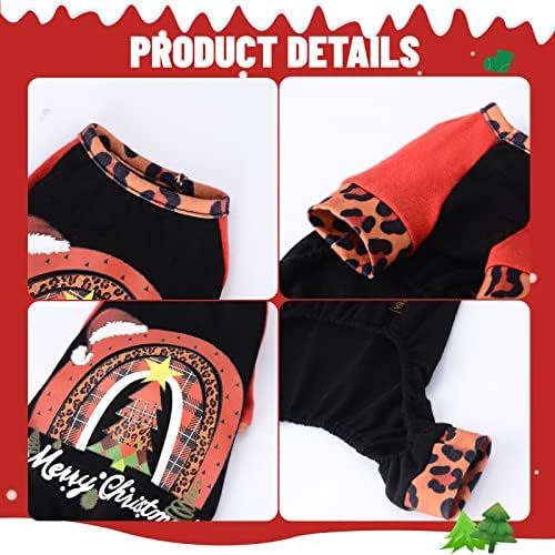 Pas božićna pidžama crvena leopard mekana pseća pijama za pljeni pjs odjeća za pse odjeće štene za malu djevojčicu psa, x-mall,