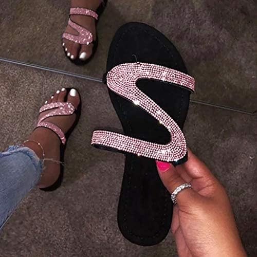 Masbird flip flop sandale za žene, ženske ljetne kristalne ravne sandale papuče casual udobna plaža rimske sandale cipele