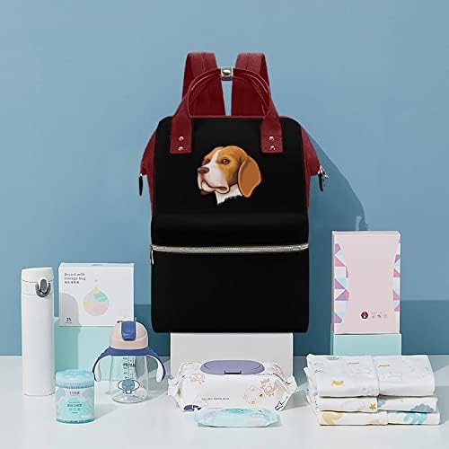Beagle Dog Portret vodootporna mama ruksaka Velikog kapaciteta multifunkcionalna torba za pelene