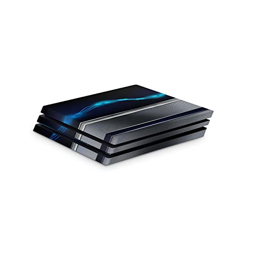 Skin ZOOMHITSKINS PS4 Pro je kompatibilan sa Playstation 4 Pro, metalna, crna, plava, srebrna, strojni, neonski, 1 skin za PS4 konzole
