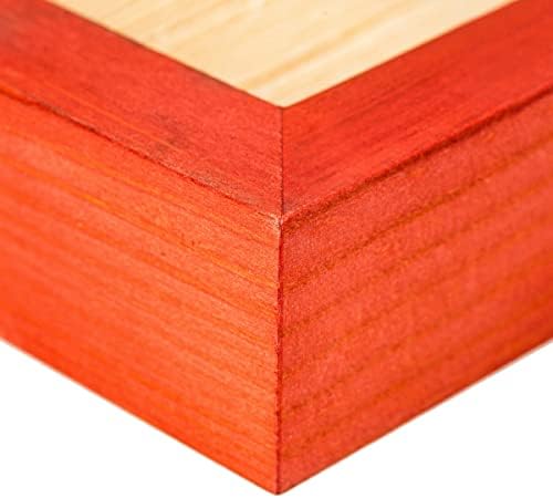 Crveni drveni okvir za sliku 11x14 - Prirodno rustikalno kruto drvo debele granice, zidni nosač i gornji dio stola