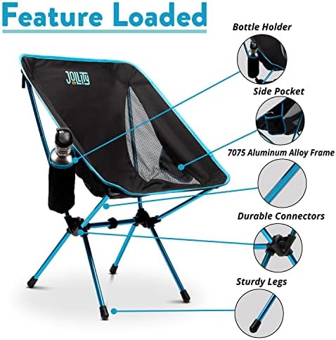 Stolica za kampiranje za vanjsku prijenosnu stolicu lagana je kompaktna i sklopiva sa bočnim džepovima idealnim za plažu, kampiranje,