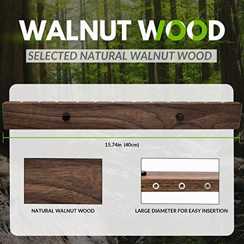 Dimboi Walnut Wood držač za zid zidni nosač prikazuje 4 seta za ukupno 12 čeličnih/mekih vrhova, s oznakom linije za bacanje pikado