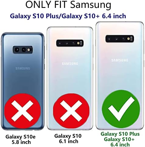 Fucozan za Samsung Galaxy S10 Plus Case Galaxy S10+ CASE Vojni kap testiran 3 u 1 zaštitni poklopac cijelog tijela s teškim oklopom