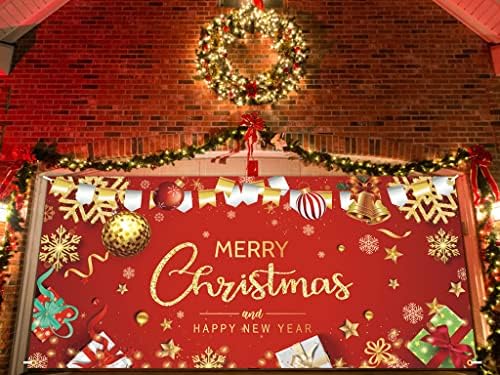 Božićni praznični natpis Garage, 6 x 13 ft božićna pozadina ukras za ukras vrata, sretni božićni transparentni baner fotografiju za