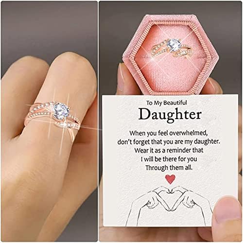 2023 novi prsten u obliku ružičastog zlata s dijamantom i rhinestonesom Elegantni geometrijski prsten s rhinestonesom puni dijamantni